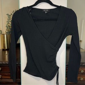 Ribbed shirt from ASOS with ruched side detail